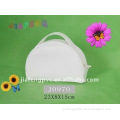 Angelical Pure White Color PU Lady Handbag with Semicircular Design
